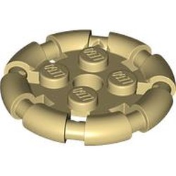 LEGO part 7068 Plate Special 2 x 2 with Bar Frame Round in Brick Yellow/ Tan