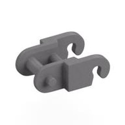 LEGO part 14696 Technic Link, Reinforced, with Beveled Edge in Silver Metallic/ Flat Silver