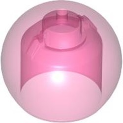 LEGO part 51283 Helmet Round Sphere with Small Hole in Transparent Medium Reddish Violet/ Trans-Dark Pink