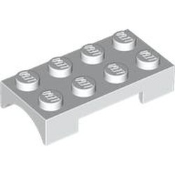 LEGO part 7896 Wheel Arch, Mudguard 2 x 4 Studded, Rounded Arch in White