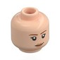 Minifig Head Max Mayfield, Dark Orange Eyebrows, Nougat Lips, Crooked Smirk / Angry