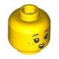 Minifig Head, Dark Orange Eyebrows, Freckles, Open Mouth Happy