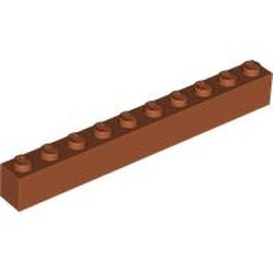LEGO part 6111 Brick 1 x 10 in Dark Orange