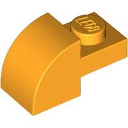 LEGO part 5841 Brick Curved 1 x 2 x 1 with Curved Top in Flame Yellowish Orange/ Bright Light Orange
