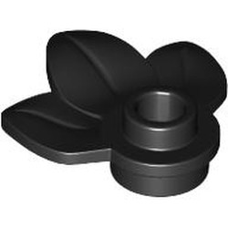 LEGO part 32607 Plant, Plate 1 x 1 Round with 3 Leaves in Black
