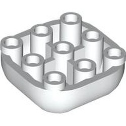 LEGO part 7908 Brick Round, Curved Inverted 3 x 3 in White