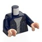 Torso, Denim Jacket, Pockets, Light Bluish Grey Creased Shirt print, Dark Blue Arms, Light Nougat Hands