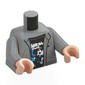 Torso, Jacket, Black Shirt, White/Blue Shapes print, Light Bluish Gray Arms, Light Nougat Hands