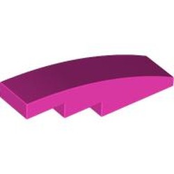 LEGO part 11153 Slope Curved 4 x 1 No Studs [Stud Holder with Symmetric Ridges] in Bright Purple/ Dark Pink