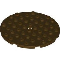 LEGO part 74611 Plate Round 8 x 8 in Dark Brown