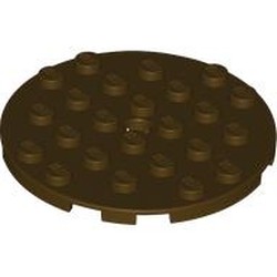 LEGO part 11213 Plate Round 6 x 6 with Hole in Dark Brown