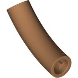LEGO part 7324 Brick Round 1 x 1 D. Tube with 45° Elbow and Axle Holes (Crossholes) at Each End in Medium Nougat