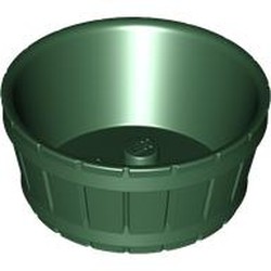 LEGO part 64951 Barrel Half Large with Axle Hole in Earth Green/ Dark Green