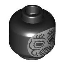 LEGO part 28621pr0040 Minifig Head with print in Black