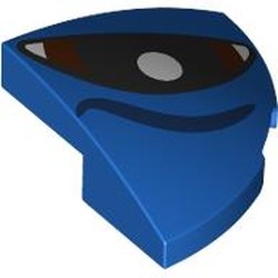 LEGO part 5852pr0002 Brick Round Corner, Curved 2 x 2 x 2/3 Quarter Circle with print in Bright Blue/ Blue