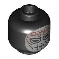 LEGO part 28621pr0039 Minifig Head with print in Black