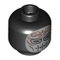 Minifig Head Death Eater, Silver Mask, Black Eyes, Copper Decorations / Silver Markings