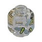 Minifig Head with Lime/Sand Blue Dragon Flies, Tan Label print