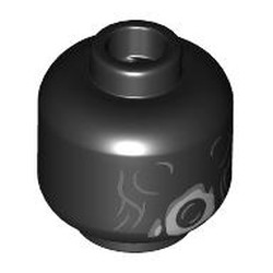 LEGO part 28621pr0041 Minifig Head with print in Black