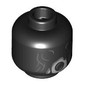 Minifig Head Dementor, Dark Bluish Grey Faded Lines for Eye, Round Mouth