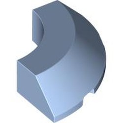 LEGO part 5649 Brick Round Corner 4 x 4 x 1 with Bottom Cut Outs, No Studs, Flat Top in Light Royal Blue/ Bright Light Blue