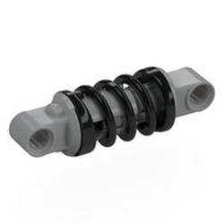 LEGO part 111054c01 Technic Shock Absorber 6L with Black Spring in Medium Stone Grey/ Light Bluish Gray