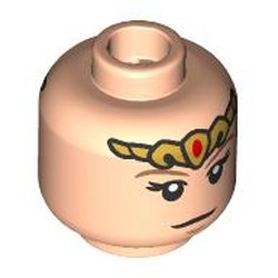 LEGO part 28621pr0053 Minifig Head with print in Light Nougat