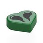 Tile 1 x 1 Heart with Black Nostrils on Light Green Background print