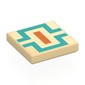 Tile 2 x 2 with Orange/Dark Turquoise Lines print