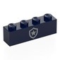 Brick 1 x 4 with Silver Police Badge print
