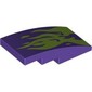 Slope Curved 4 x 2 No Studs with Lime Flames print