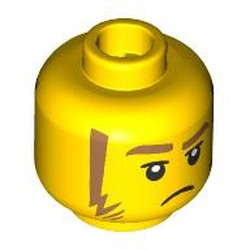 LEGO part 28621pr9481 Minifig Head with print in Bright Yellow/ Yellow