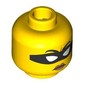 Minifig Head, White Eyes, Peach Lips, Black Eye Mask / Confused