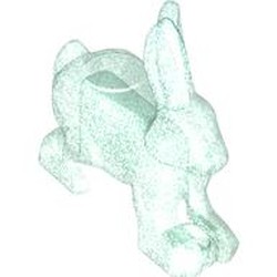 LEGO part 67900 Animal, Rabbit / Hare in Transparent Blue with Opalescence/ Satin Trans-Light Blue