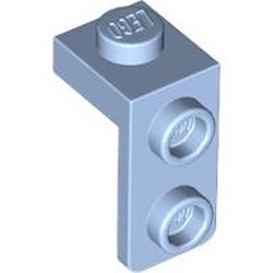 LEGO part 79389 Bracket 1 x 1 - 1 x 2 in Light Royal Blue/ Bright Light Blue
