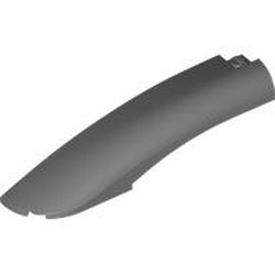 LEGO part 77180 Slope Curved 10 x 2 x 2 with Curved End Left in Dark Stone Grey / Dark Bluish Gray