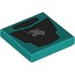 Tile 2 x 2 with Black Car Grill, Silver Bull print
