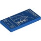 Tile 2 x 4 with 'STATION', Blueprint print