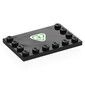 Plate Special 4 x 6 with Studs on 3 Edges with Green Bottle Recycling Symbol on White Background print