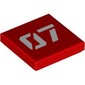 Tile 2 x 2 with Silver '07' print