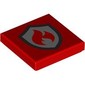 Tile 2 x 2 with Silver Fire Fighter Symbol print