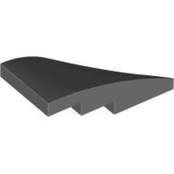 LEGO part 6930 Slope Curved 4 x 2 with Stud Notch Left in Dark Stone Grey / Dark Bluish Gray