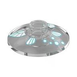 Dish 2 x 2 with Light Blue Wings, Sparks print (Navi)