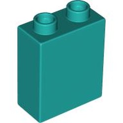 LEGO part 76371 Duplo Brick 1 x 2 x 2 with Bottom Tube in Bright Bluish Green/ Dark Turquoise