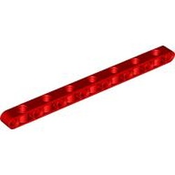 LEGO part 71710 Technic Beam 1 x 15 Thick with Alternating Holes in Bright Red/ Red