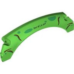 LEGO part 67141pr0001 Technic Panel Car Mudguard Arched 15 x 2 x 5, Arched Top with print in Bright Green