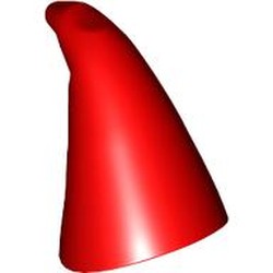 LEGO part 17349 Hat Cone Drooping [Plain] in Bright Red/ Red