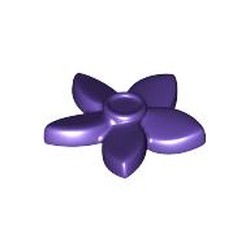 LEGO part 18853 Plant, Flower with 5 Pointed Petals and Pin in Medium Lilac/ Dark Purple