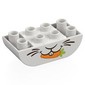 Duplo Brick 2 x 4 Curved Bottom, Rabbit Mouth Print