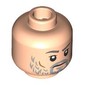 Minifig Head Cobb Vanth, Dark Bluish Grey Eyebrows, Scruffy Light Bluish Grey Beard, Neutral / Lopsided Grin